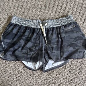 Vuori Women's Black Camo Athletic Shorts